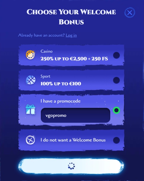 Cum folosești codul promoțional Spinight (VGOPROMO)